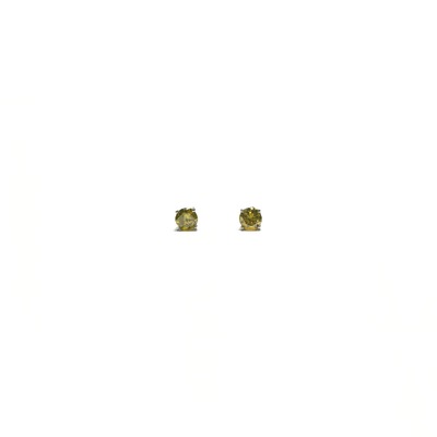 Yellow Diamond Stud Earring (14K) front - Lucky Diamond - New York