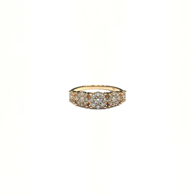 Multi-Cluster Diamond Ring (14K) front - Lucky Diamond - New York