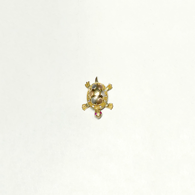 Baby Turtle CZ Tri-Color Locket Pendant (14K) - Lucky Diamond New York