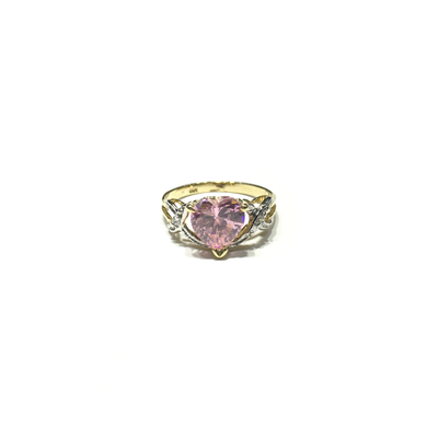 Light Pink Heart CZ Ring (14K) front - Lucky Diamond - New York