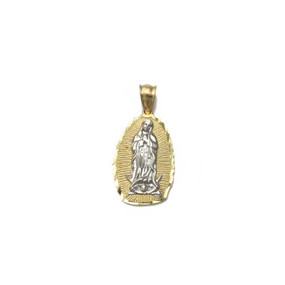 Our Lady of Guadalupe Two-Tone Diamond Cut Pendant (14K) front - Lucky Diamond - New York