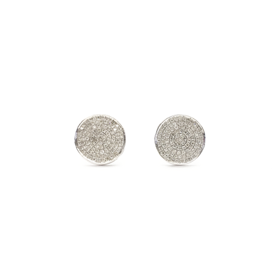 Diamond Round Cluster Stud Earrings (14K) front - Lucky Diamond - New York