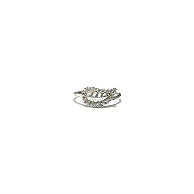White Petite Leaf CZ Ring (14K) front - Lucky Diamond - New York