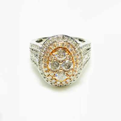 Diamond Cluster Cocktail Ring (14K) - Lucky Diamond