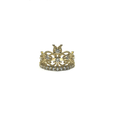 April Birthstone Braided Vine Crown CZ Ring (14K) front - Lucky Diamond - New York