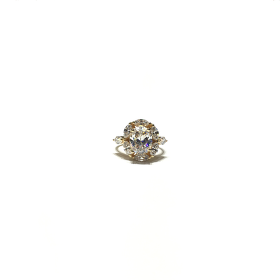 April Birthstone Flower CZ Ring (14K) front - Lucky Diamond - New York