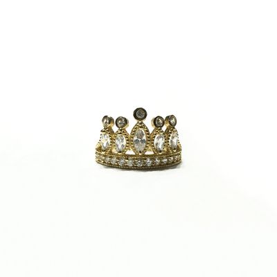 April Birthstone Princess Tiara CZ Ring (14K) front - Lucky Diamond - New York
