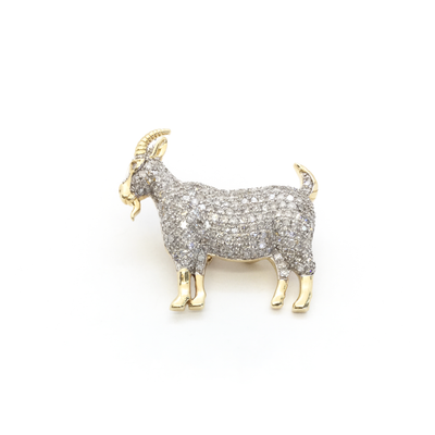 Diamond Goat Pendant (14K) front - Lucky Diamond - New York