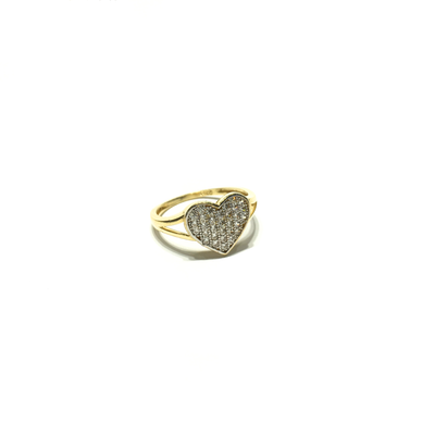 Heart CZ Cluster Ring (14K) side 1 - Lucky Diamond - New York