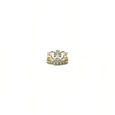 April Birthstone Heart Vine Crown CZ Ring (14K) front - Lucky Diamond - New York