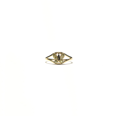 Mini Butterfly CZ Pinky Ring (14K) front - Lucky Diamond - New York