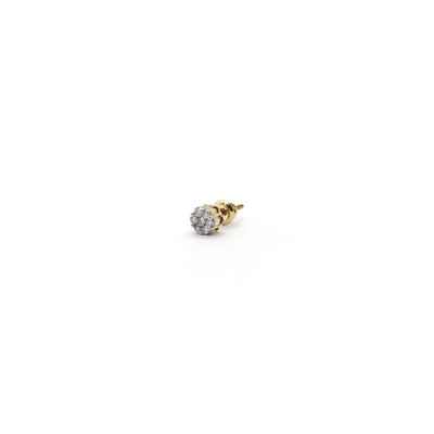 Mini Honeycomb Cluster Diamond Stud Earring yellow (14K) side - Lucky Diamond - New York