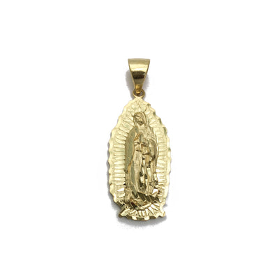 Our Lady of Guadalupe Diamond Cut Pendant (14K) front - Lucky Diamond - New York