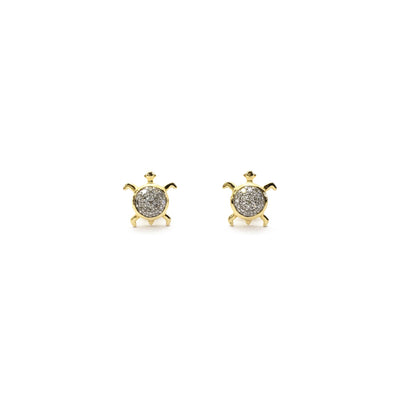 Turtle Diamond Stud Earrings yellow (14K) front - Lucky Diamond - New York