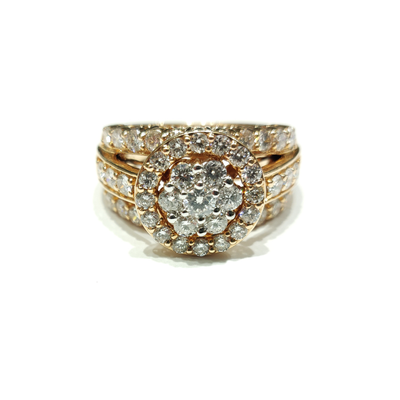 Diamond Engagement Ring (Pave Setting) Rose Gold (14K) - Lucky Diamond - New York