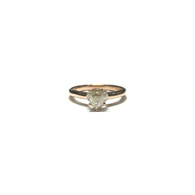 Diamond Heart Engagement Ring (14K) front - Lucky Diamond - New York