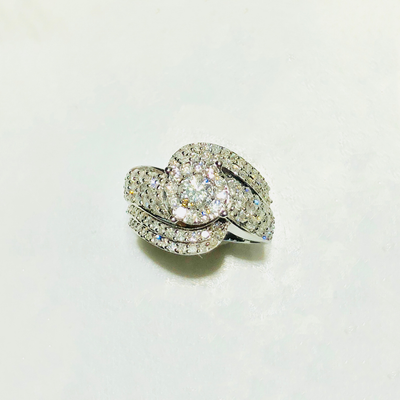 Swirl Diamond Cocktail Ring (14K) - Lucky Diamond