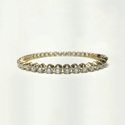 Round Diamond Tennis Bracelet (14K) front - Lucky Diamond - New York