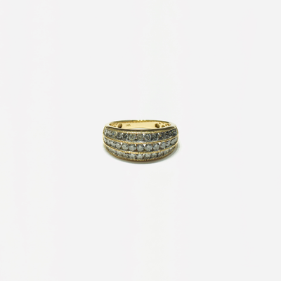 Three-Row Diamond Ring (14K) front - Lucky Diamond - New York