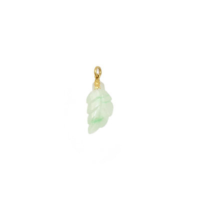 Jade Fern Leaf Pendant (18K) front - Lucky Diamond - New York