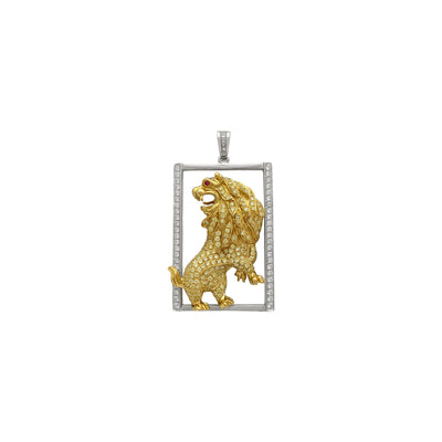 Diamond Roaring Lion Pendant (18K) front - Lucky Diamond - New York