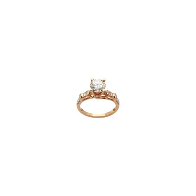 Round Diamond Engagement Accent Ring (18K) front - Lucky Diamond - New York