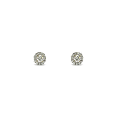 Halo Diamond Stud Earrings (18K) front - Lucky Diamond - New York