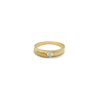 Matte Bypass Diamond Solitaire Ring (18K) front - Lucky Diamond - New York