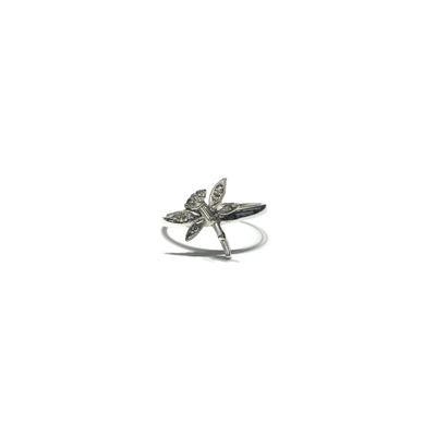 Milgrain Dragonfly Diamond Ring (18K) front - Lucky Diamond - New York