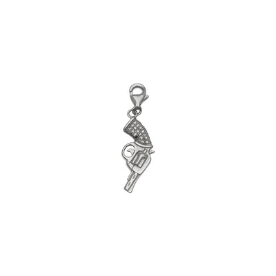 Icy Revolver Charm (Silver) front - Lucky Diamond - New York