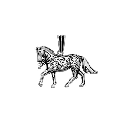 Antique Celtic Horse Pendant (Silver) front - Lucky Diamond - New York