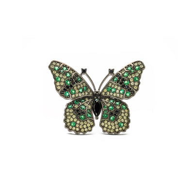 Green Spotted Butterfly Ring (Silver) front - Lucky Diamond - New York