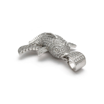 Icy Koi Fish Pendant (Silver) diagonal - Lucky Diamond - New York