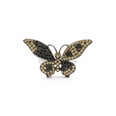 Spotted Yellow Butterfly Ring (Silver) front - Lucky Diamond - New York