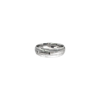 Brick Patterned Ring (Silver) front - Lucky Diamond - New York