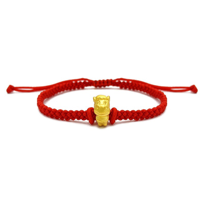 Little Horse Chinese Zodiac Red String Bracelet (24K) front - Lucky Diamond - New York