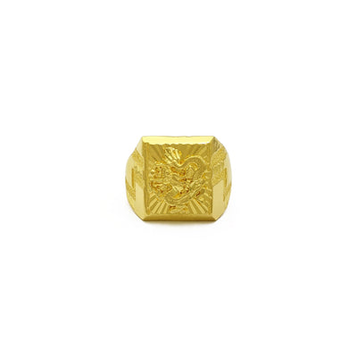Chinese Dragon Signet Ring (24K) front - Lucky Diamond - New York