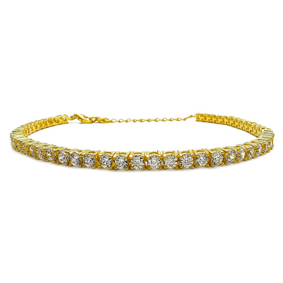 Adjustable Zirconia Tennis Bracelet (Yellow Silver) Lucky Diamond New York