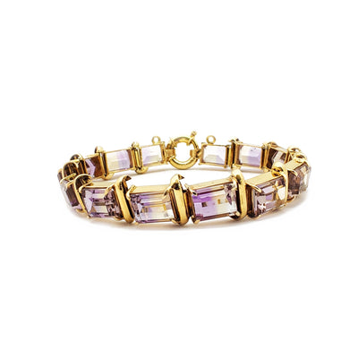 Ametrine Princess Shaped Bracelet (18K) Lucky Diamond New York