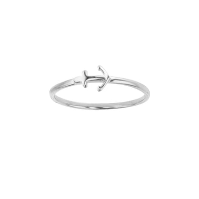 Anchor Sideways Ring (Silver) Lucky Diamond New York