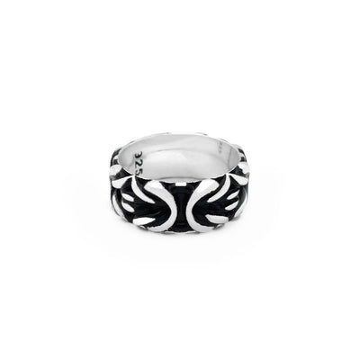 Antique-Finish Byzantine Ring (Silver) Lucky Diamond New York
