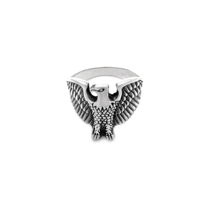 Antique-Finish Hawk Ring (Silver) Lucky Diamond New York