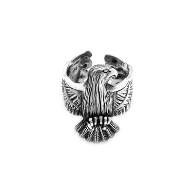 Antique-Finish Eagle Ring (Silver) Lucky Diamond New York