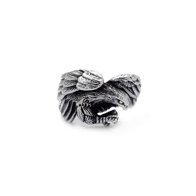 Antique-Finish Flying Eagle Ring (Silver) Lucky Diamond New York