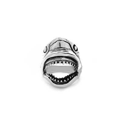Antique-Finish Shark Head Ring (Silver) Lucky Diamond New York