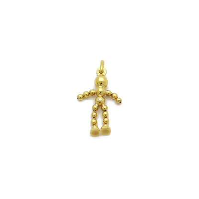 Ball Bearing Bead Stick Figure Person Pendant (14K) 14 Karat Yellow Gold, Popular Jewerlry New York