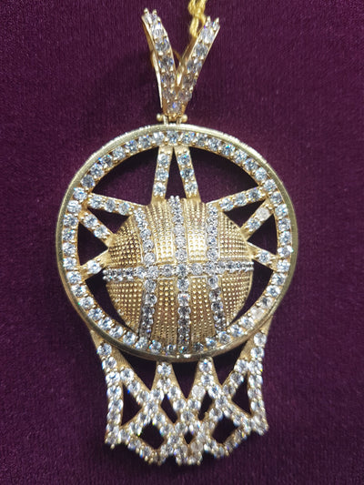 Iced-Out Basketball Pendant 10K - Lucky Diamond 恆福珠寶金行 New York City 169 Canal Street 10013 Jewelry store Playboi Charlie Chinatown @luckydiamondny 2124311180