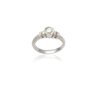 Bezel-Set Rope Diamond Ring (14K) Lucky Diamond New York