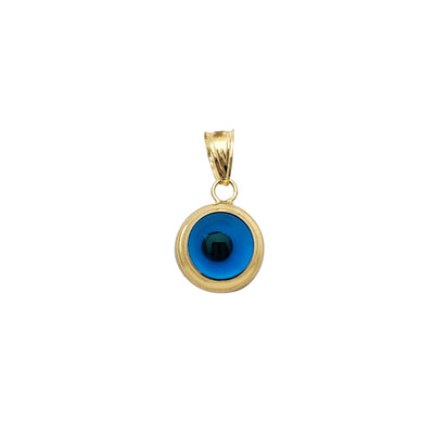 Bezel Blue Evil Eye Pendant (14K) Lucky Diamond New York