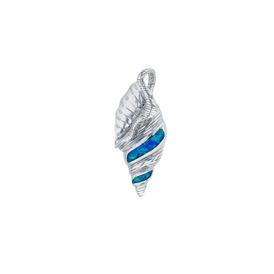 Blue Opal Sea Shell Pendant (Silver) Lucky Diamond New York